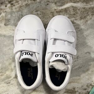 Polo by Ralph Lauren White Kids Velcro Sneakers